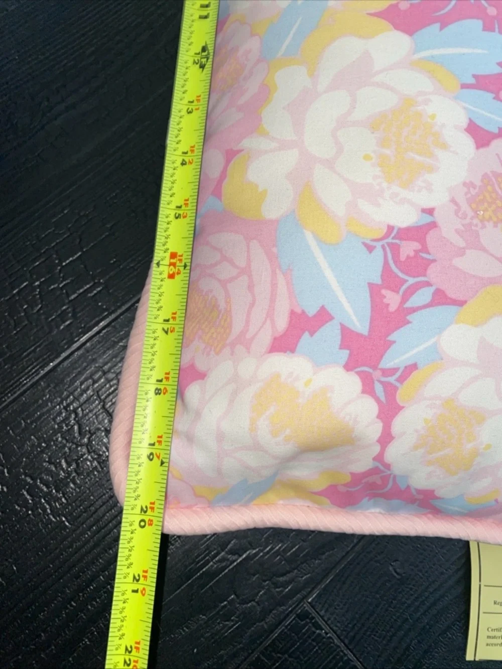 Floral Lumbar Throw Accent Pillow With Insert pastel pink blue, yellow white‎